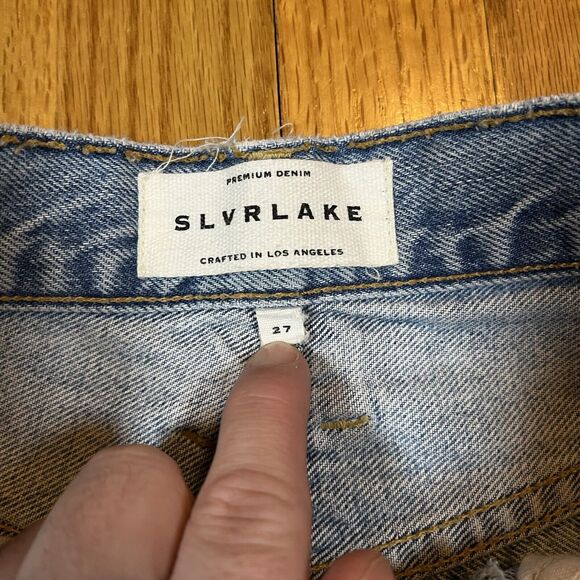 SLVRLAKE Denim Women's London High Rise Straight Leg Jeans 28x30 Distressed - Picture 4 of 12